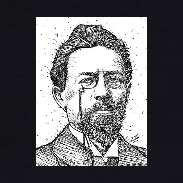 ANTON CHEKHOV ink portrait by lautir